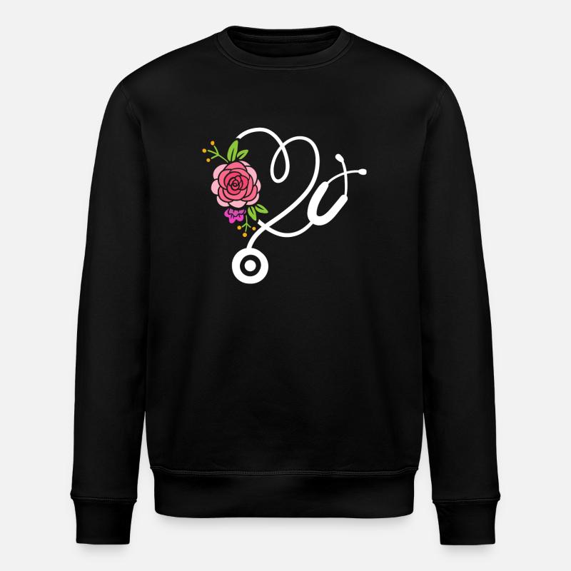Stethoskop Doktor Krankenschwester - Stanley/Stella Unisex Bio-Sweatshirt ROLLER - Schwarz