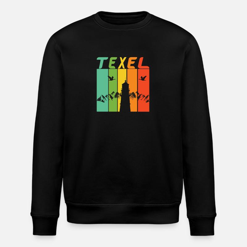Texel lighthouse design / gift - Stanley/Stella ROLLER Unisex Organic Sweatshirt - black