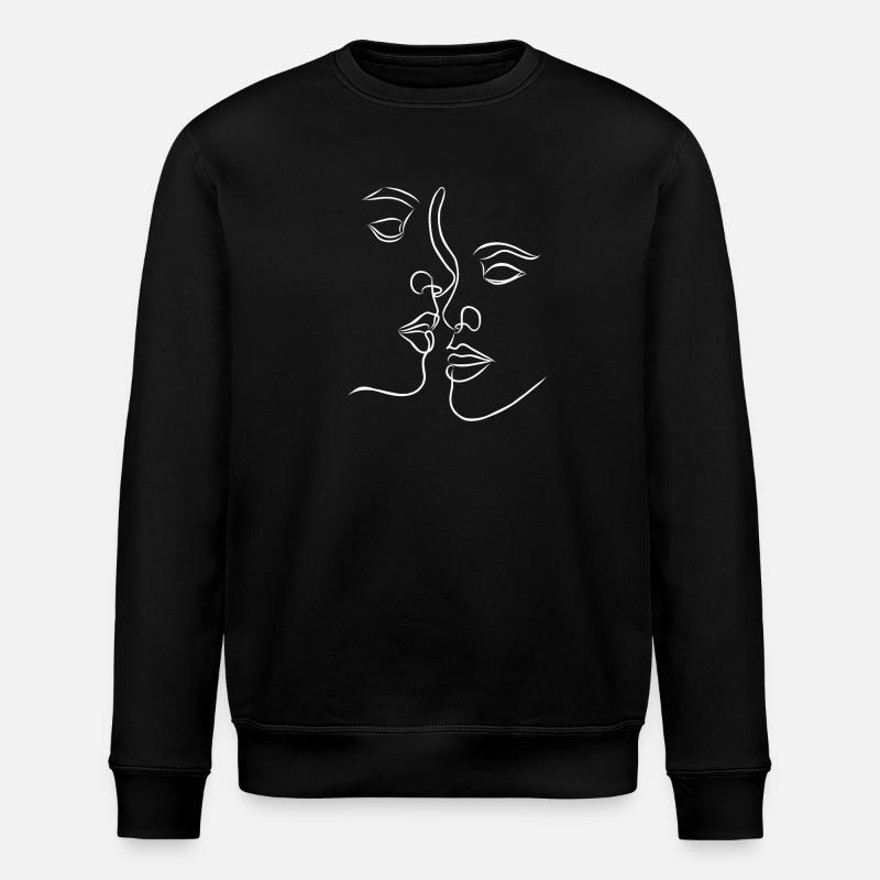 Faces in love - Stanley/Stella ROLLER Unisex Organic Sweatshirt - black