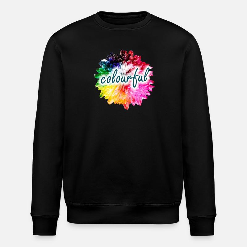 Regenbogenblume Farbexplosion - Stanley/Stella Unisex Bio-Sweatshirt ROLLER - Schwarz