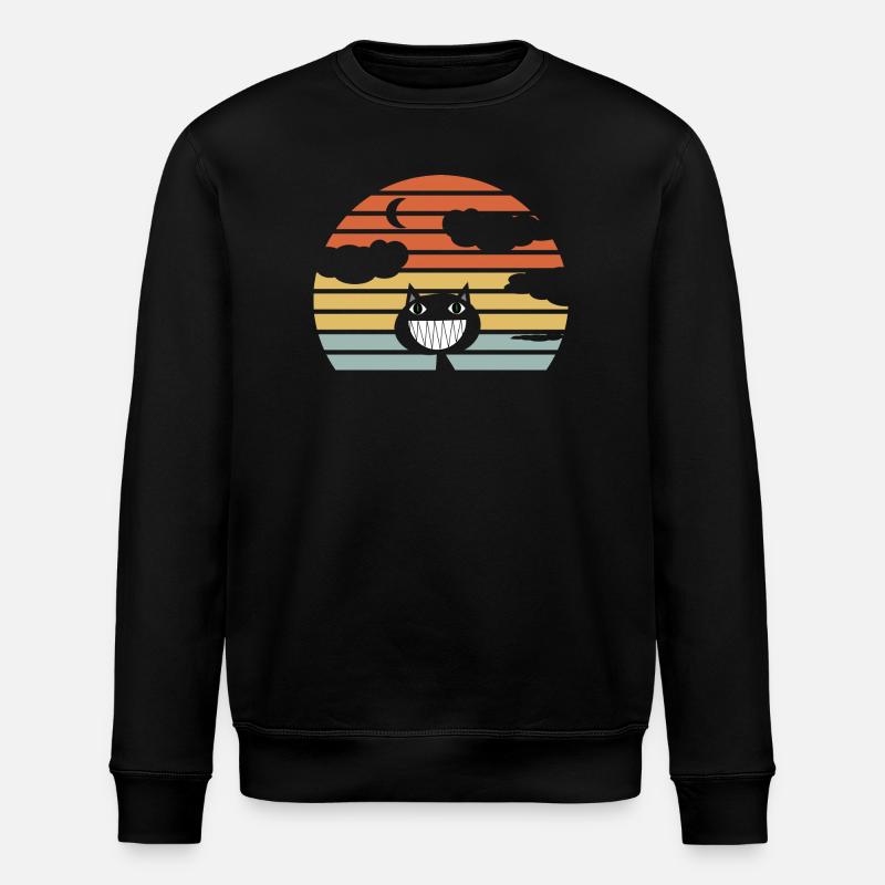 Lustige Katze - Stanley/Stella Unisex Bio-Sweatshirt ROLLER - Schwarz