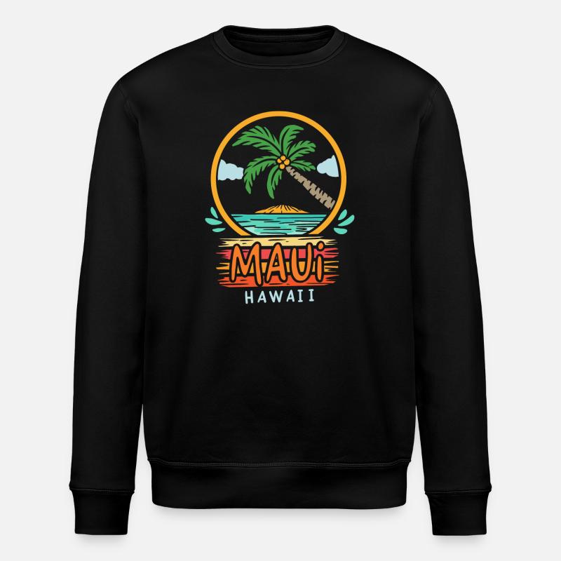 Maui Hawaii Retro - Stanley/Stella Unisex Bio-Sweatshirt ROLLER - Schwarz