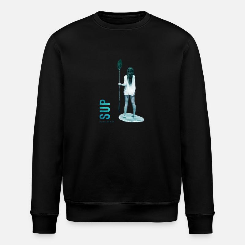 SUP Silhouette am Meer - Stanley/Stella Unisex Bio-Sweatshirt ROLLER - Schwarz