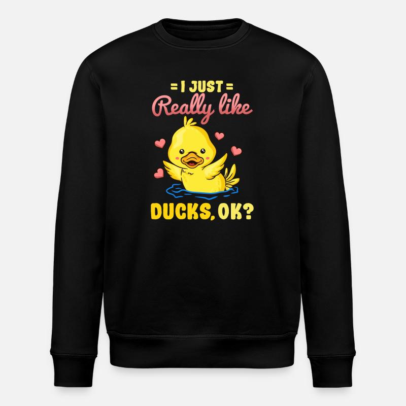 Duck Duck Lover - Stanley/Stella ROLLER Unisex Organic Sweatshirt - black