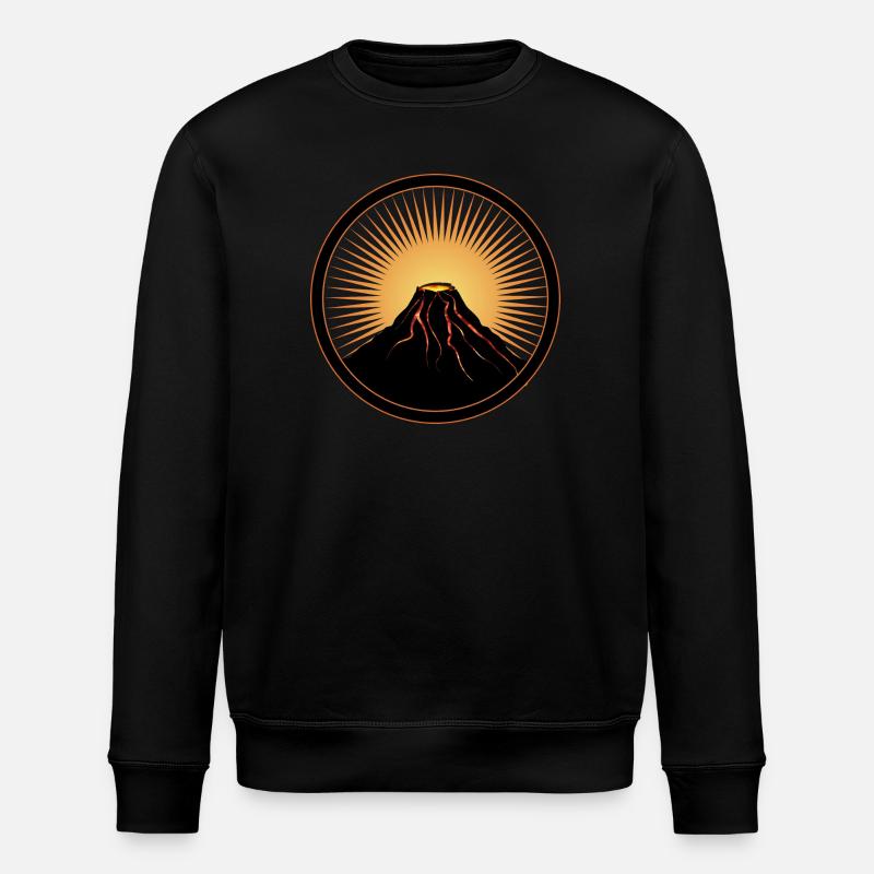 Volcano patch with liquid lava - Stanley/Stella ROLLER Unisex Organic Sweatshirt - black