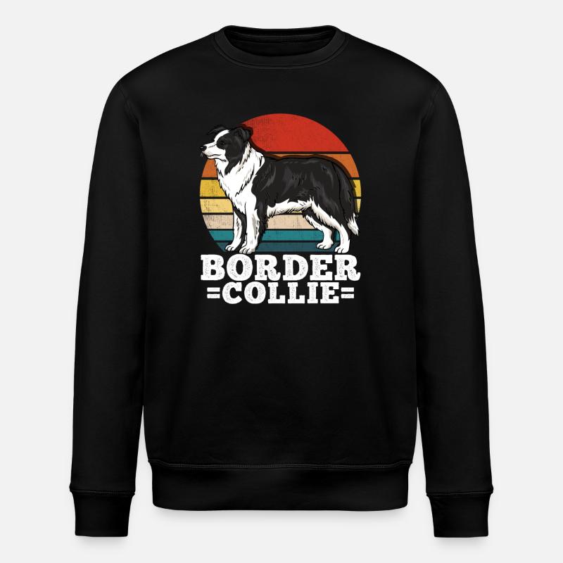 Border Collie Rétro - Sweat bio ROLLER Stanley/Stella Unisexe - noir