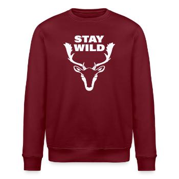 STAY WILD - Stanley/Stella Unisex Bio-Sweatshirt ROLLER - Burgunderrot - Vorne - Nik (191cm)