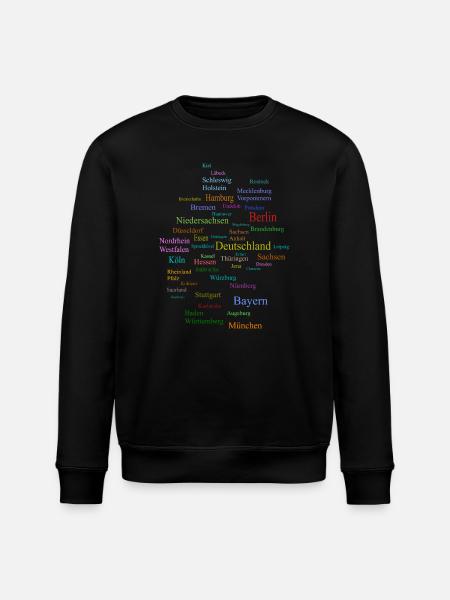 Deutschland Karte - Stanley/Stella Unisex Bio-Sweatshirt ROLLER - Schwarz
