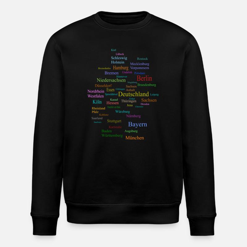 Deutschland Karte - Stanley/Stella Unisex Bio-Sweatshirt ROLLER - Schwarz