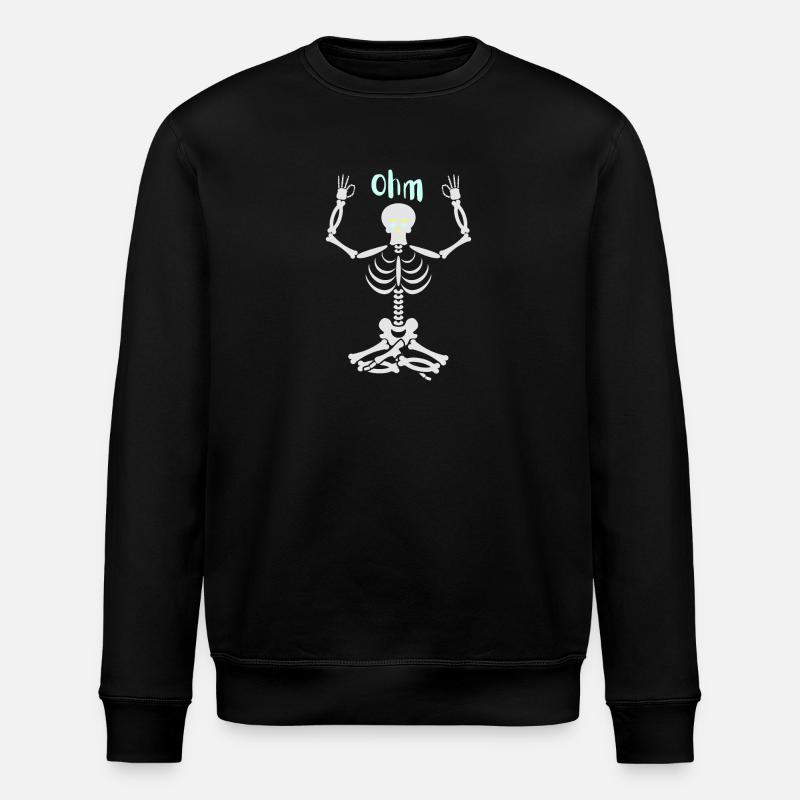 Skeleton in the yoga Ohm - Stanley/Stella ROLLER Unisex Organic Sweatshirt - black