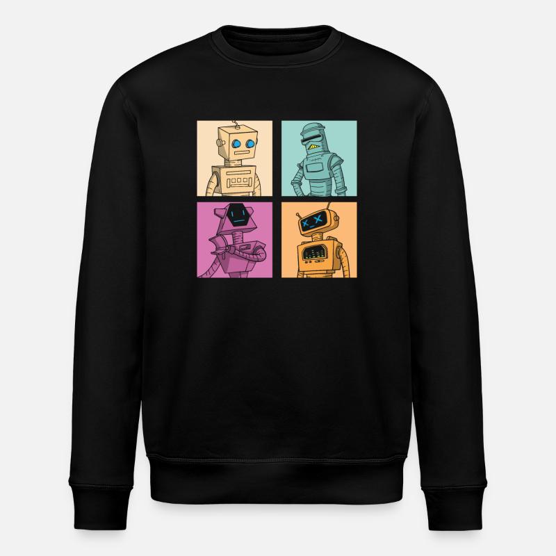 Roboter Robot - Stanley/Stella Unisex Bio-Sweatshirt ROLLER - Schwarz