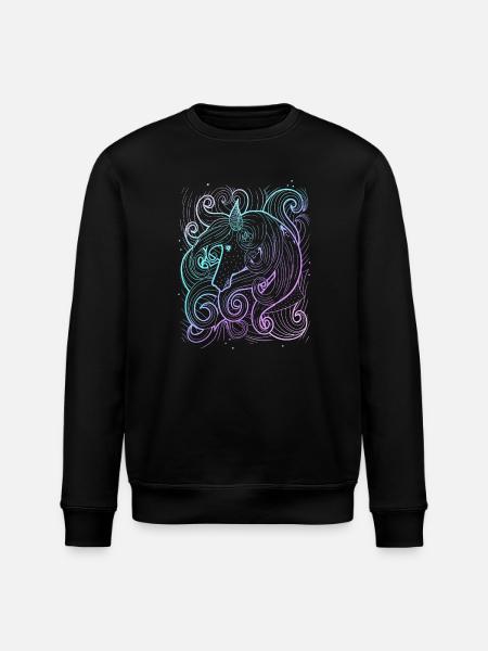 horse - Stanley/Stella ROLLER Unisex Organic Sweatshirt - black