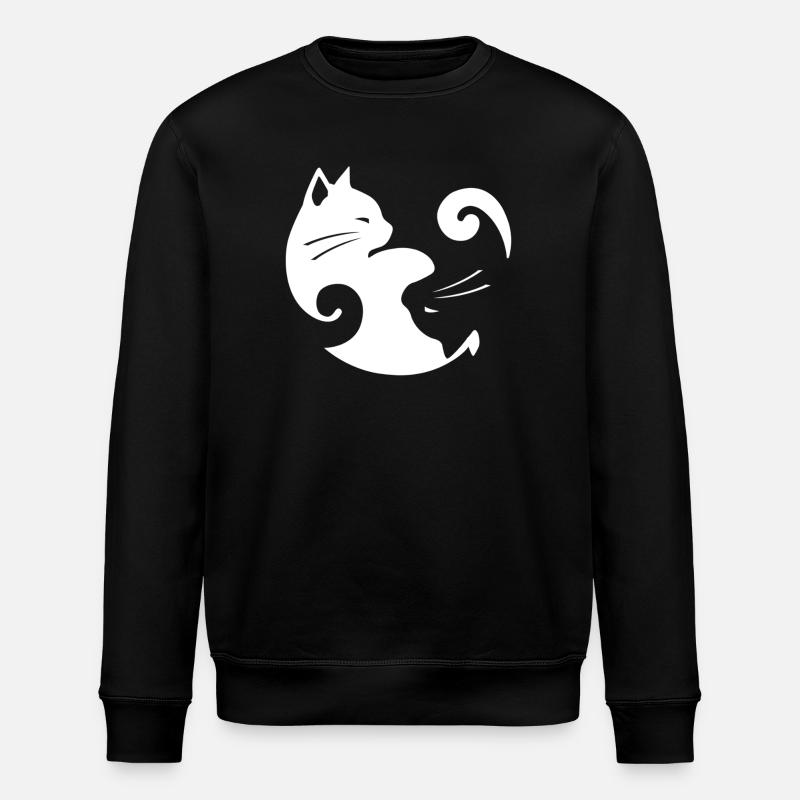 Yin Yang Cat Balance - Stanley/Stella ROLLER Unisex Organic Sweatshirt - black