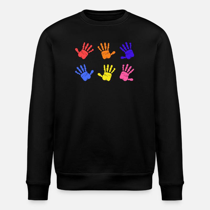 Autismus Handabdrücke - Stanley/Stella Unisex Bio-Sweatshirt ROLLER - Schwarz