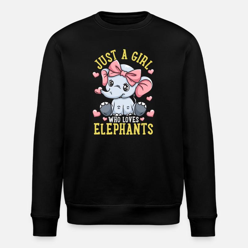 Elefanten Elefantenliebhaber - Stanley/Stella Unisex Bio-Sweatshirt ROLLER - Schwarz