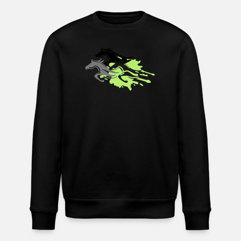 pferde - hengst - stute - fohlen - Stanley/Stella Unisex Bio-Sweatshirt ROLLER - Schwarz