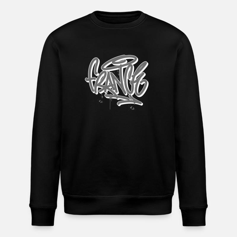 France Graffiti - Stanley/Stella Unisex Bio-Sweatshirt ROLLER - Schwarz