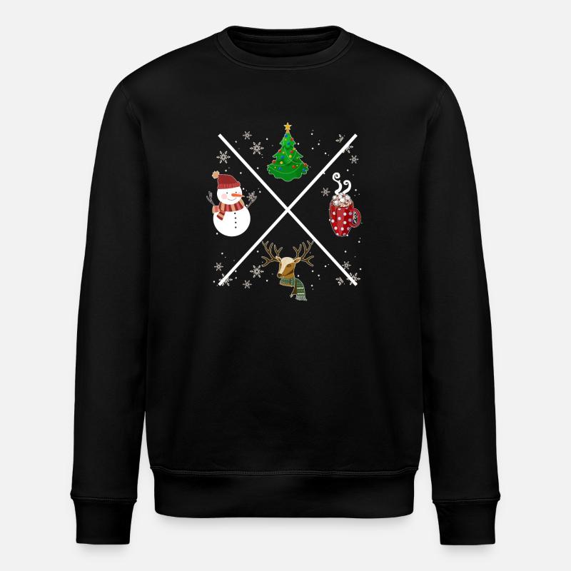 Weihnachts X - Stanley/Stella Unisex Bio-Sweatshirt ROLLER - Schwarz