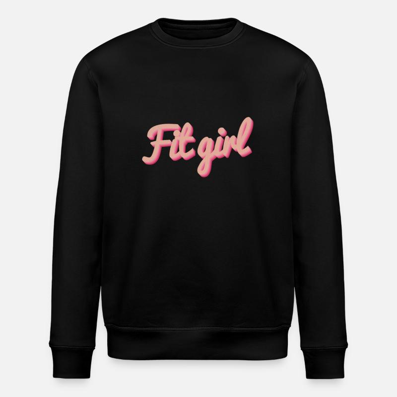 Fitgirl Rosa 3D Script - Stanley/Stella Unisex Bio-Sweatshirt ROLLER - Schwarz