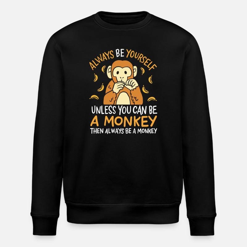 monkey - Stanley/Stella ROLLER Unisex Organic Sweatshirt - black