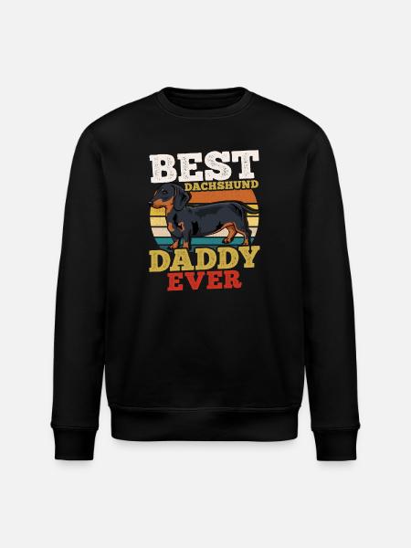 Dachshund Dog Father Retro - Stanley/Stella ROLLER Unisex Organic Sweatshirt - black