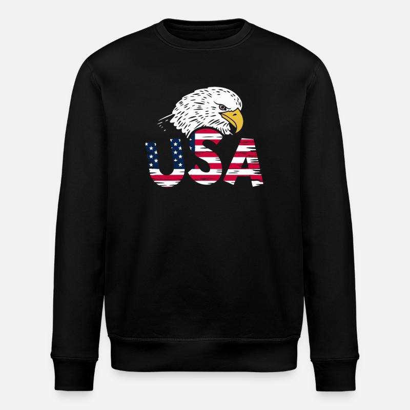 USA Eagle - Stanley/Stella ROLLER Unisex Organic Sweatshirt - black