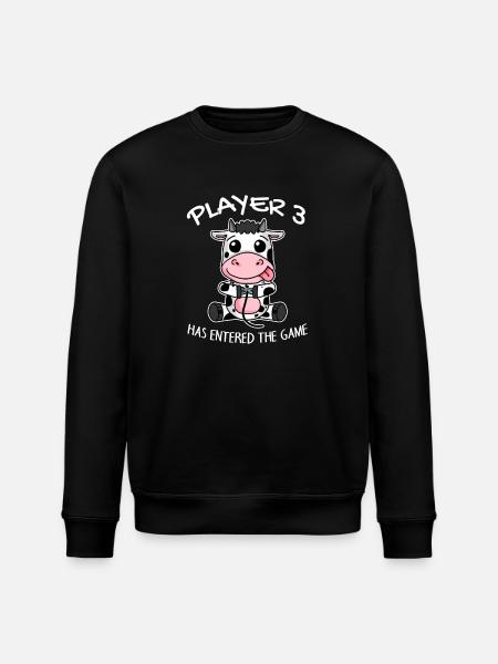 Tredje baby-spiller 3 har spillet ind i ko - Stanley/Stella økologisk unisex-sweatshirt ROLLER - sort