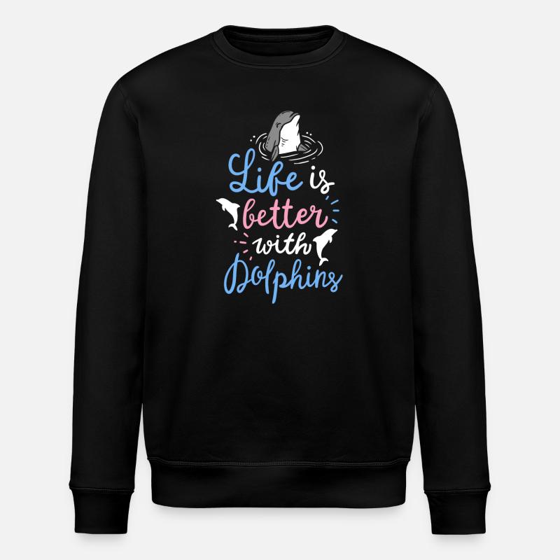 Dolphin - Stanley/Stella ROLLER Unisex Organic Sweatshirt - black