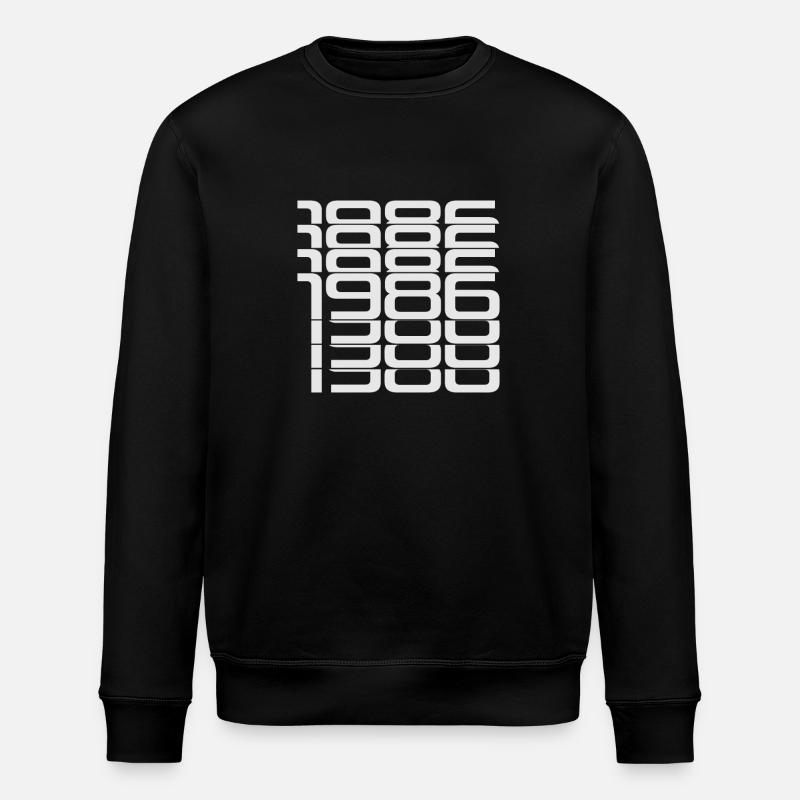 1986 Stack Digits Pattern - Stanley/Stella ROLLER Unisex Organic Sweatshirt - black