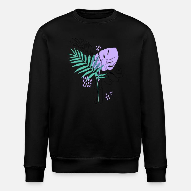 Künstlerische Pflanzenillustration - Stanley/Stella Unisex Bio-Sweatshirt ROLLER - Schwarz