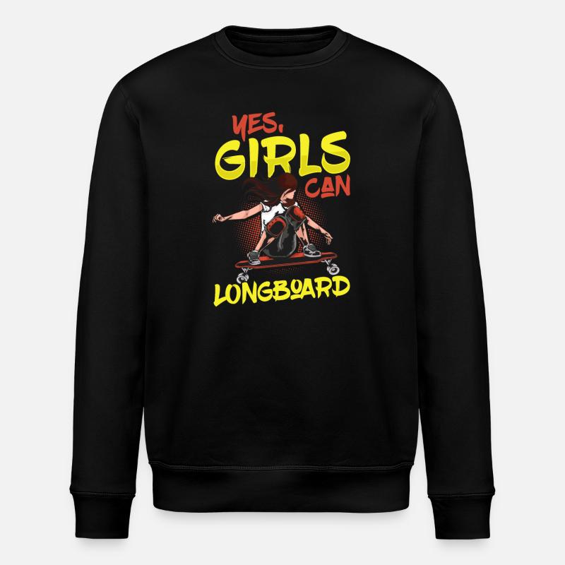 Longboarding Longboarder Longboard - Stanley/Stella ROLLER Unisex Organic Sweatshirt - black