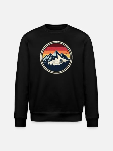 Retro Ridge Mountain Biker Silhouette - Stanley/Stella ROLLER Unisex Organic Sweatshirt - black