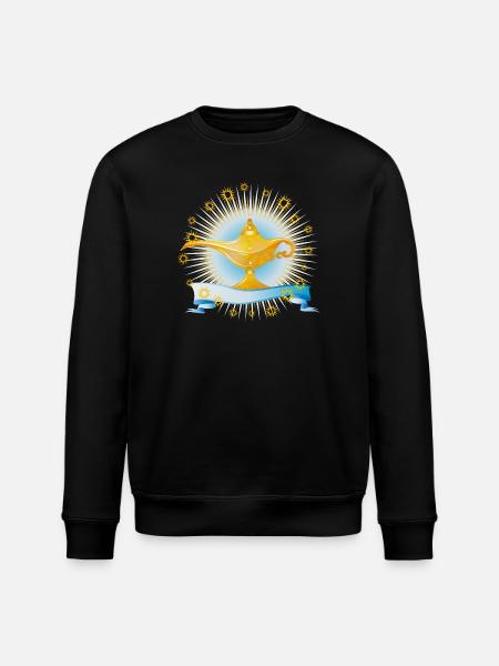 radiant golden oriental magic lamp - Stanley/Stella ROLLER Unisex Organic Sweatshirt - black