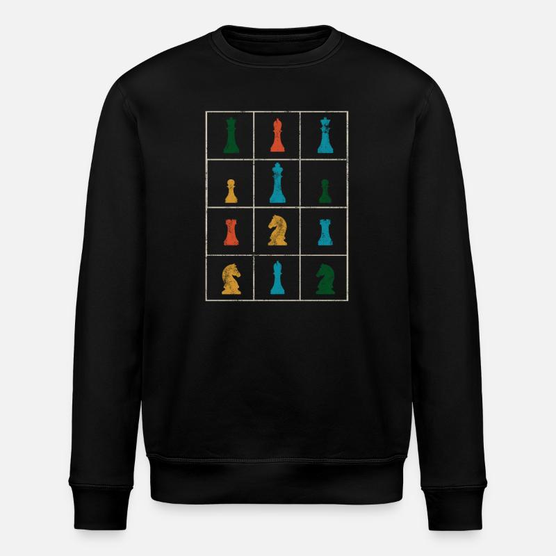 Schach Schachbrett Schachfiguren - Stanley/Stella Unisex Bio-Sweatshirt ROLLER - Schwarz