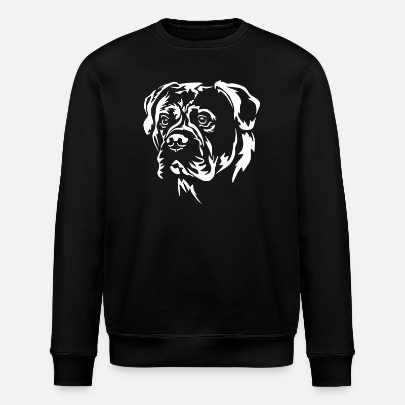 Bullmastiff Kopf "Black Edition" - Stanley/Stella Unisex Bio-Sweatshirt ROLLER - Schwarz