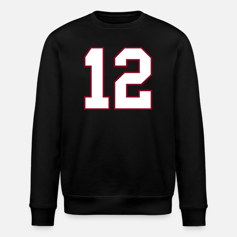 12 College-Jersey Nummern-Print - Stanley/Stella Unisex Bio-Sweatshirt ROLLER - Schwarz