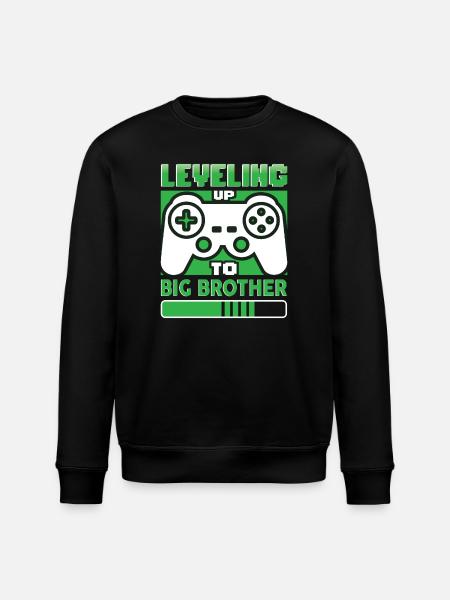 Leveling Up To Big Brother - Stanley/Stella ROLLER Unisex Organic Sweatshirt - black
