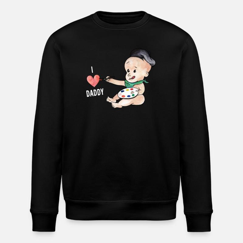 Baby Loves Daddy - Stanley/Stella ROLLER Unisex Organic Sweatshirt - black