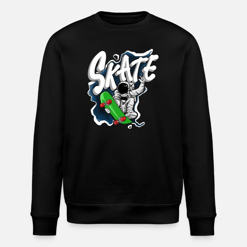Skate astronaut - Stanley/Stella ROLLER Unisex Organic Sweatshirt - black