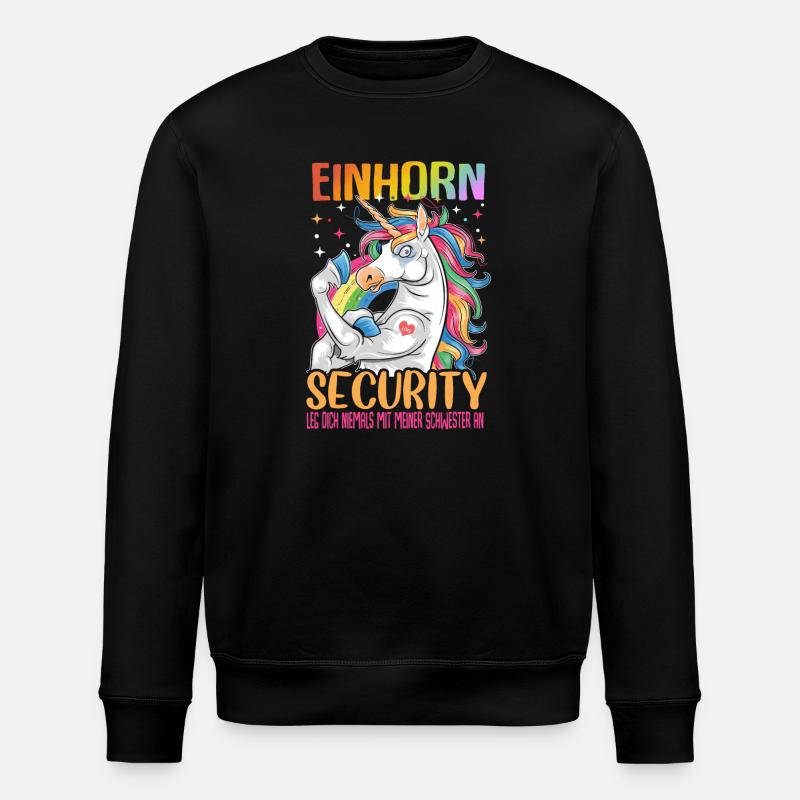 Einhorn Security Schwester - Stanley/Stella Unisex Bio-Sweatshirt ROLLER - Schwarz
