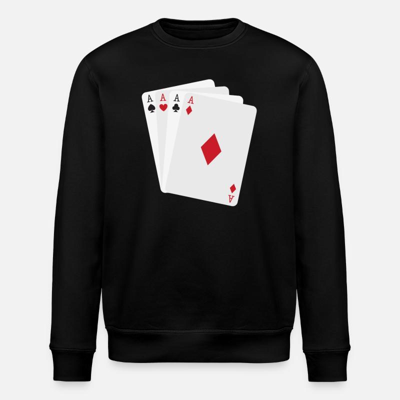Four Minimalist Aces - Stanley/Stella ROLLER Unisex Organic Sweatshirt - black