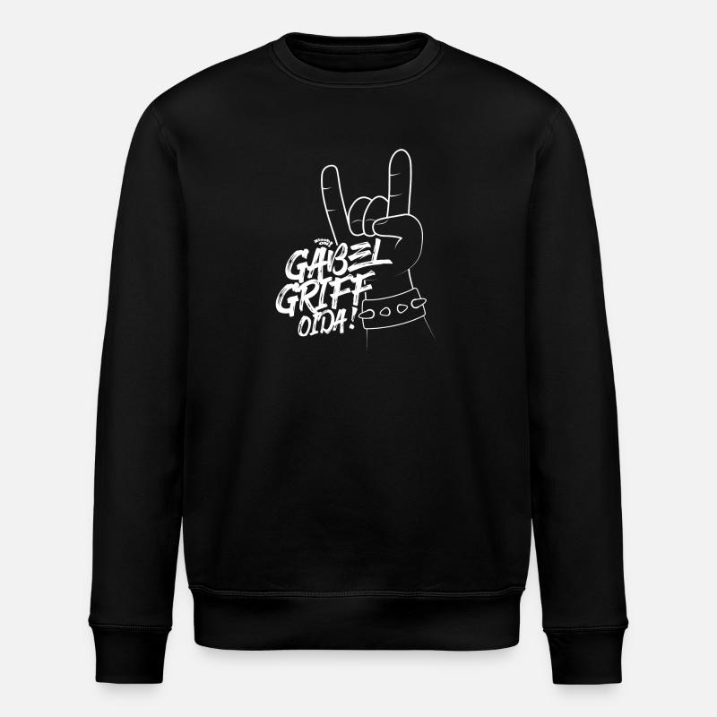 Knopf Harmonika - Gabelgriff Oida! | ZiachON! - Stanley/Stella Unisex Bio-Sweatshirt ROLLER - Schwarz