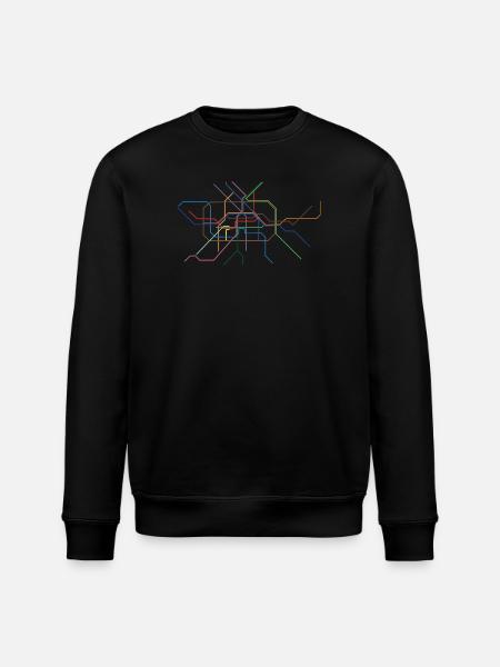 Abstract Minutine Section Line Art - Stanley/Stella ROLLER Unisex Organic Sweatshirt - black