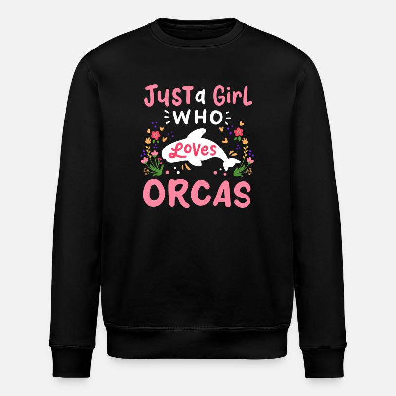 Orcas Whale Orca Lovers - Stanley/Stella ROLLER Unisex Organic Sweatshirt - black