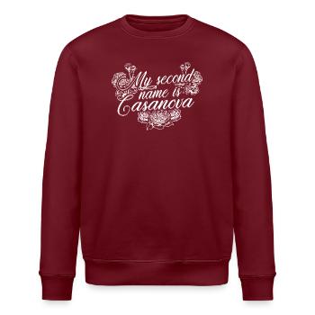 MY Second Name Is Casanova - Stanley/Stella Unisex Bio-Sweatshirt ROLLER - Burgunderrot - Vorne - Nik (191cm)