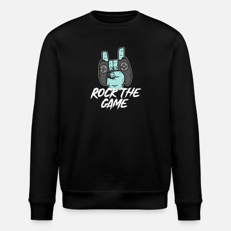Gamer Saying Zocker Controller Game - Stanley/Stella ROLLER Unisex Organic Sweatshirt - black