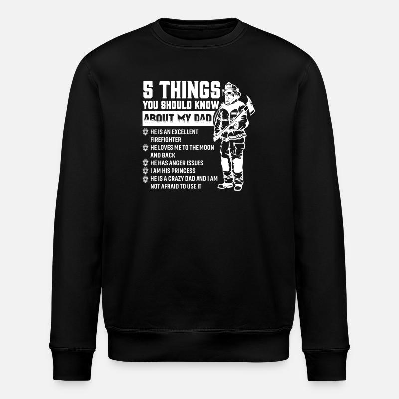 Firefighter Dad - Stanley/Stella ROLLER Unisex Organic Sweatshirt - black