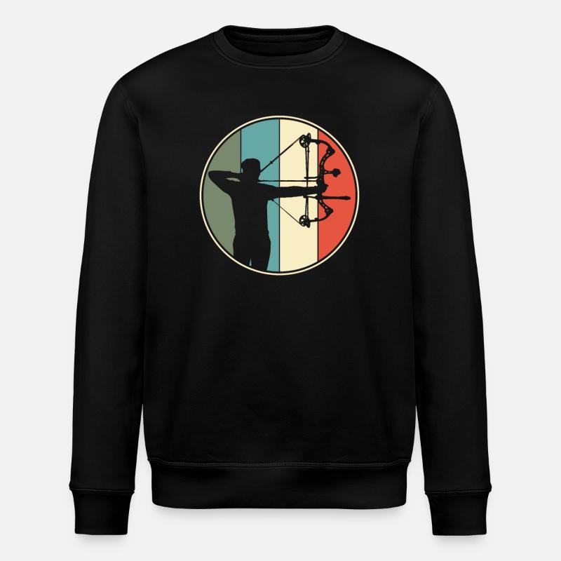 Bogenschießen Bogenjagd Retro - Stanley/Stella Unisex Bio-Sweatshirt ROLLER - Schwarz