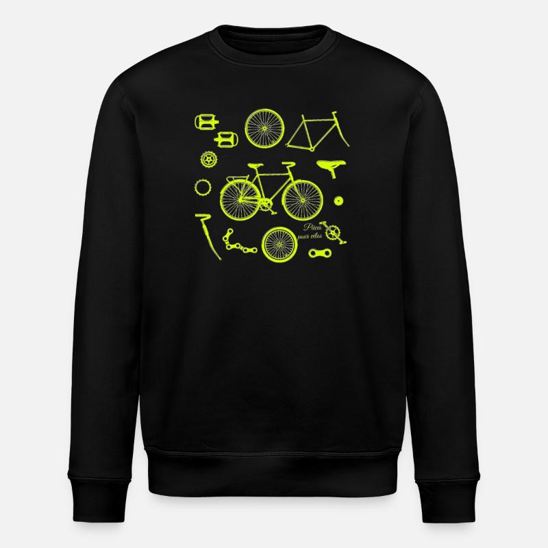 Fahrradteile Illustration - Stanley/Stella Unisex Bio-Sweatshirt ROLLER - Schwarz