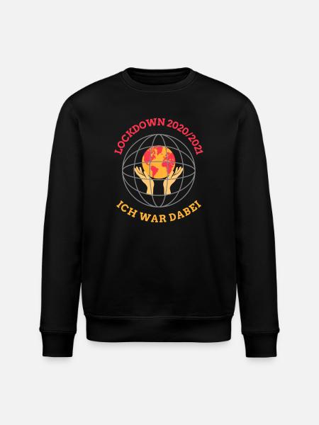 Lockdown 2020/21 – Globe and hands - Stanley/Stella ROLLER Unisex Organic Sweatshirt - black